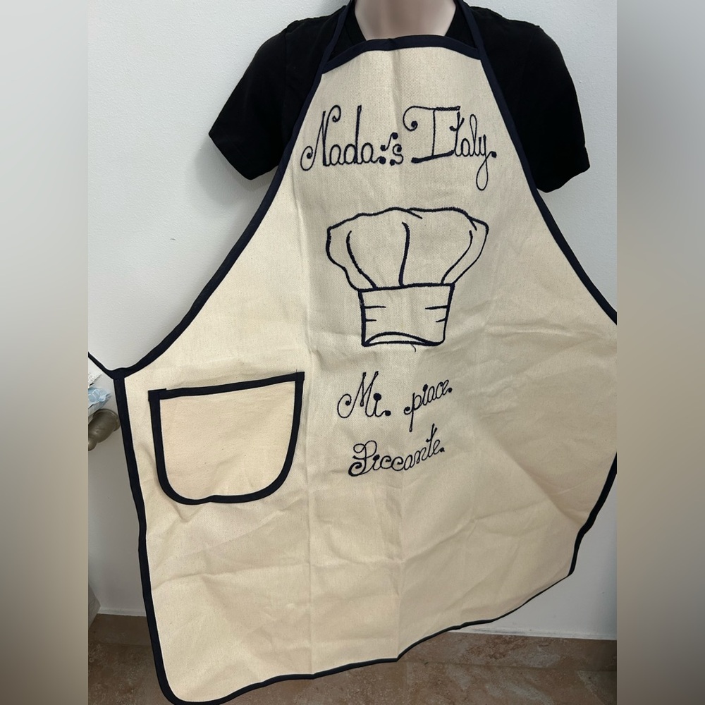 Ricami Veronica Italy Apron Nada’s Italy Chef Hat Cotton NEW